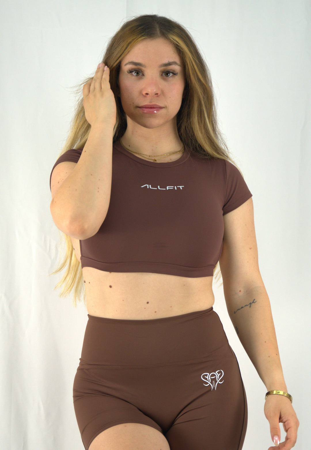 Sculp Crop Top Caramel