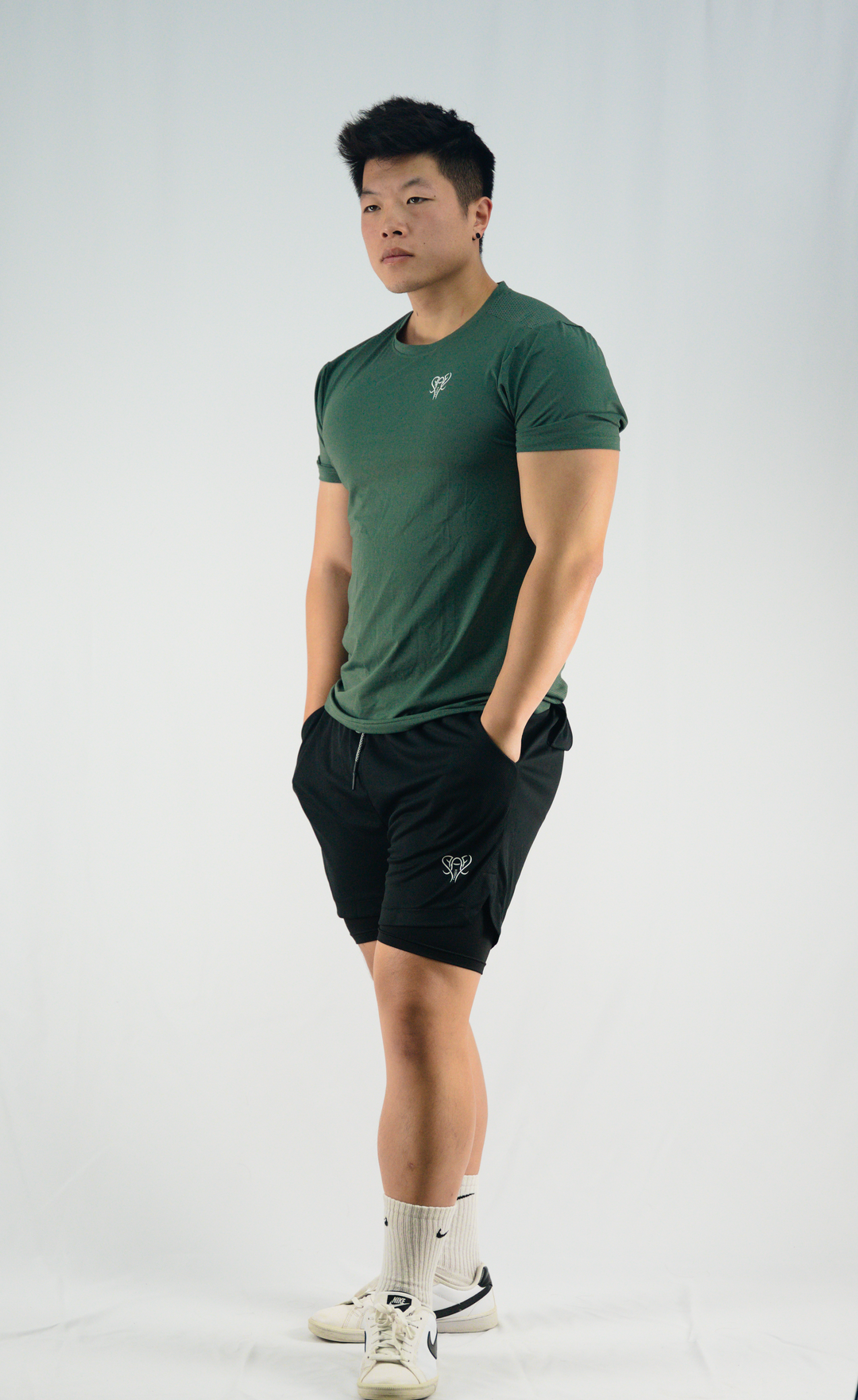 camiseta de gimnasio para hombre khaki